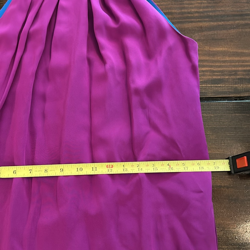 Jay Godfrey silk mini draped magenta lined shift pockets Halter zipper 2 Dress - Picture 11 of 15
